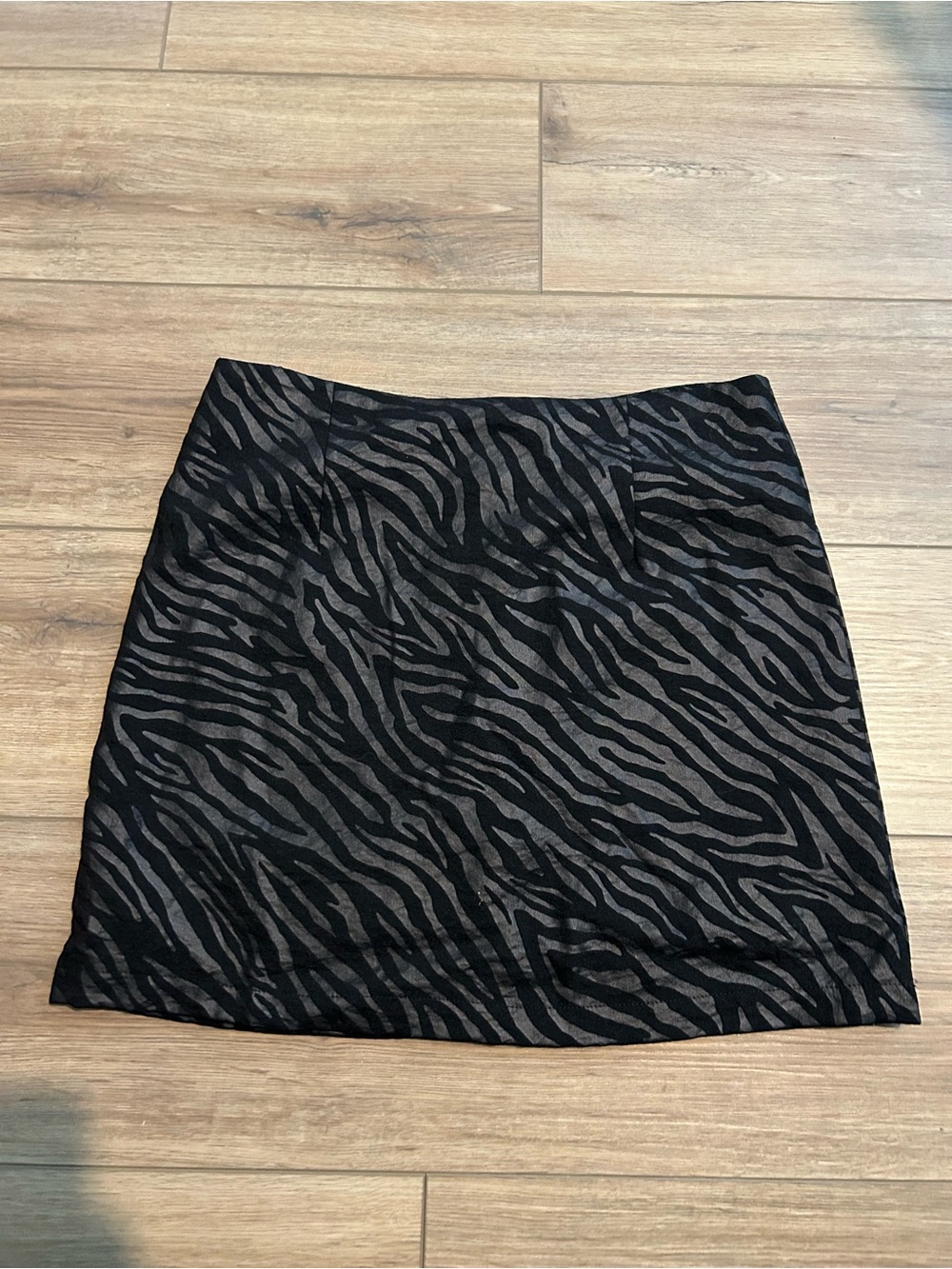 Glam Zebra Print Mini Skirt, Size M